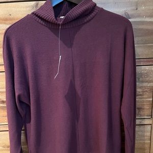 Loft mock neck sweater, burgundy wine color. New with tags